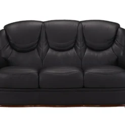 Canapé 3 Places 100% Cuir De Buffle ADELAIDE - Noir -Promos Chesteris Boutique canape 330335