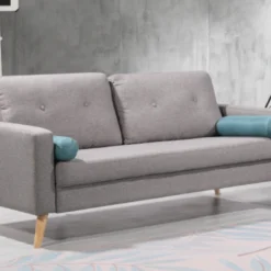 Canapé 3 Places TATUM En Tissu - Gris Chiné