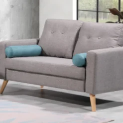 Canapé 2 Places TATUM En Tissu - Gris Chiné