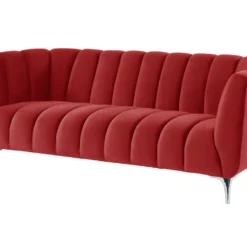 Canapé 3 Places PEGOUM En Velours - Rouge -Promos Chesteris Boutique canape 341269