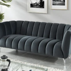 Canapé 3 Places PEGOUM En Velours - Rouge -Promos Chesteris Boutique canape 341301