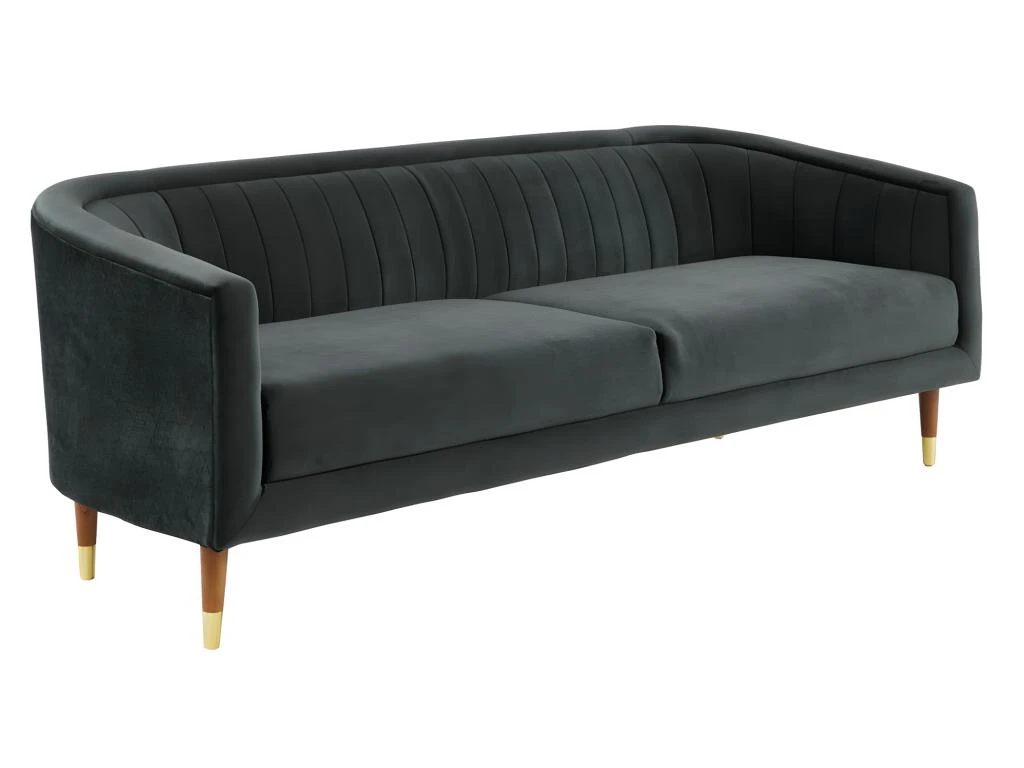 Canapé 3 Places TURPI En Velours - Anthracite 3 Canapé 3 Places TURPI En Velours - Anthracite – Image 3