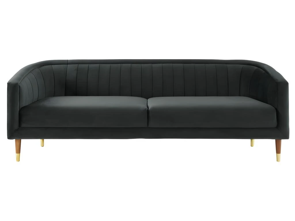 Canapé 3 Places TURPI En Velours - Anthracite 2 Canapé 3 Places TURPI En Velours - Anthracite – Image 2