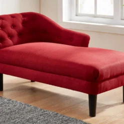 Méridienne Gauche ANOUK En Tissu - Rouge