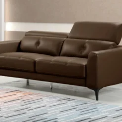 Canapé 3 Places En Cuir JASPER - Marron