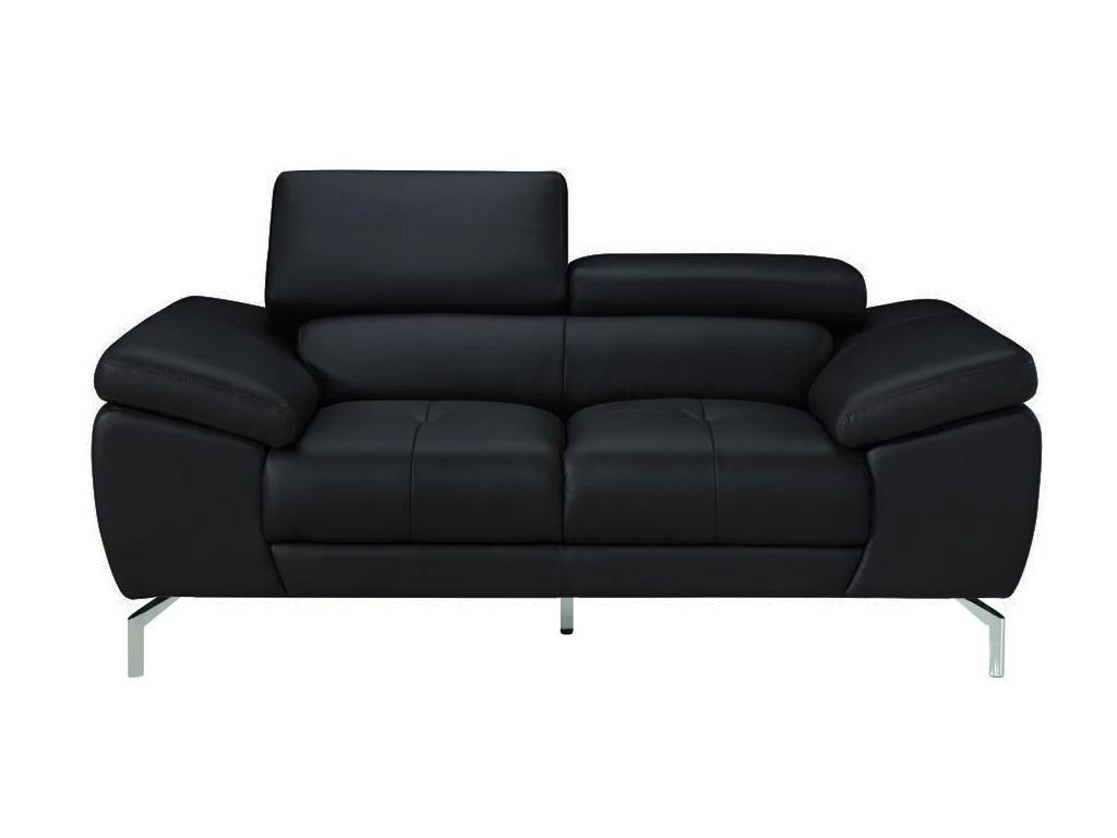 Canapé 2 Places En Cuir De Buffle GRETEL - Noir 4 Canapé 2 Places En Cuir De Buffle GRETEL - Noir – Image 4