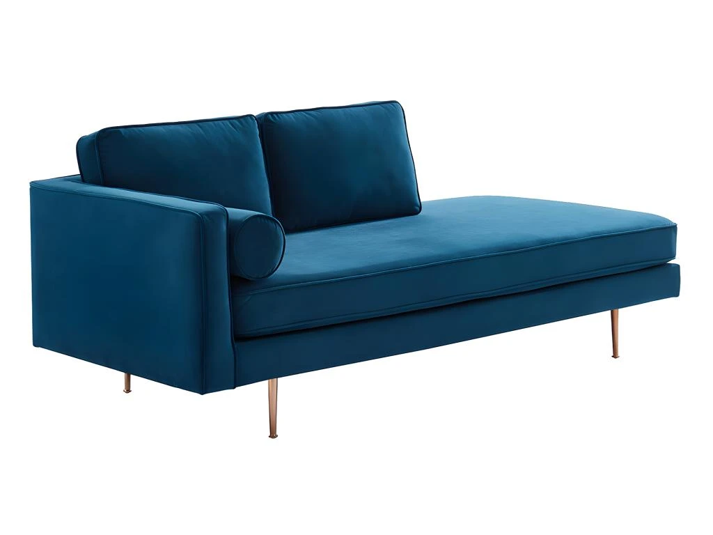 Méridienne Gauche En Velours KAHEL - Bleu Canard 4 Méridienne Gauche En Velours KAHEL - Bleu Canard – Image 4