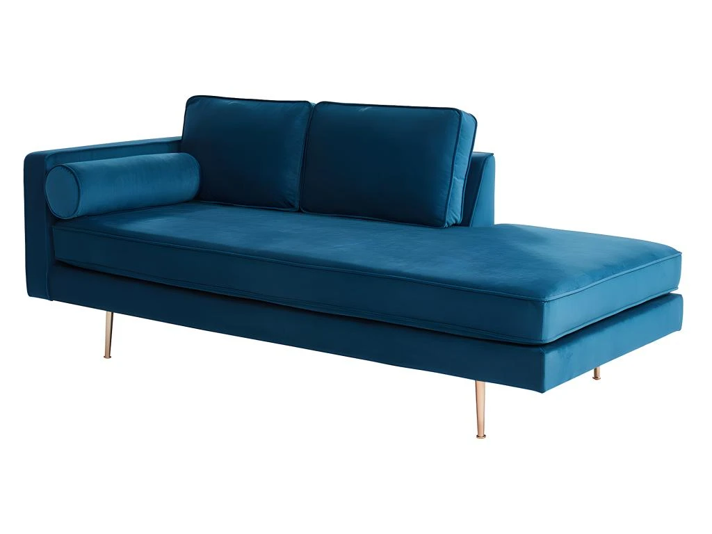 Méridienne Gauche En Velours KAHEL - Bleu Canard 3 Méridienne Gauche En Velours KAHEL - Bleu Canard – Image 3
