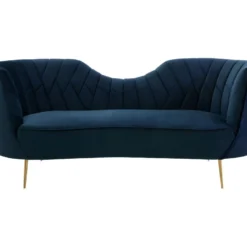 Canapé 3 Places En Velours ADELE - Bleu Nuit De Pascal Morabito -Promos Chesteris Boutique canape 369111