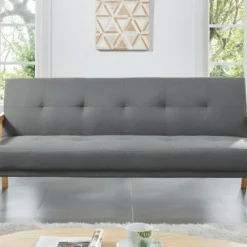 Canapé 3 Places Convertible Clic-clac En Tissu LALY - Gris