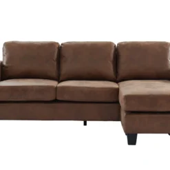 Canapé D'angle Réversible ETHAN En Microfibre Effet Cuir Vieilli -Promos Chesteris Boutique canape 378115