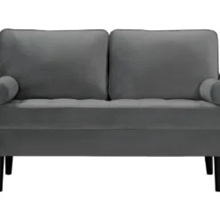 Canapé 2 Places En Velours FLEUET - Gris 8 Canapé 2 Places En Velours FLEUET - Gris -Promos Chesteris Boutique canape 383039