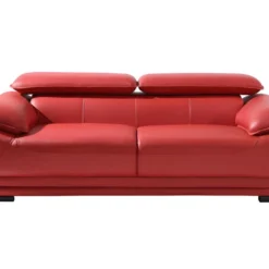 Canapé 3 Places En Cuir MACELO - Rouge -Promos Chesteris Boutique canape 387609