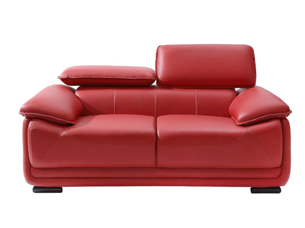 Canapé 2 Places En Cuir MACELO - Rouge 3 Canapé 2 Places En Cuir MACELO - Rouge – Image 3
