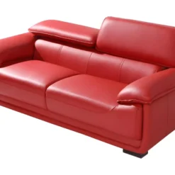 Canapé 3 Places En Cuir MACELO - Rouge -Promos Chesteris Boutique canape 387613