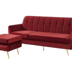 Canapé D'angle Réversible Et Modulable En Velours BLAYNE - Bordeaux 9 Canapé D'angle Réversible Et Modulable En Velours BLAYNE - Bordeaux -Promos Chesteris Boutique canape 390491