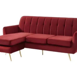 Canapé D'angle Réversible Et Modulable En Velours BLAYNE - Bordeaux 8 Canapé D'angle Réversible Et Modulable En Velours BLAYNE - Bordeaux -Promos Chesteris Boutique canape 390493