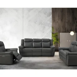 Canapé 2 Places En Cuir KENNETH - Taupe