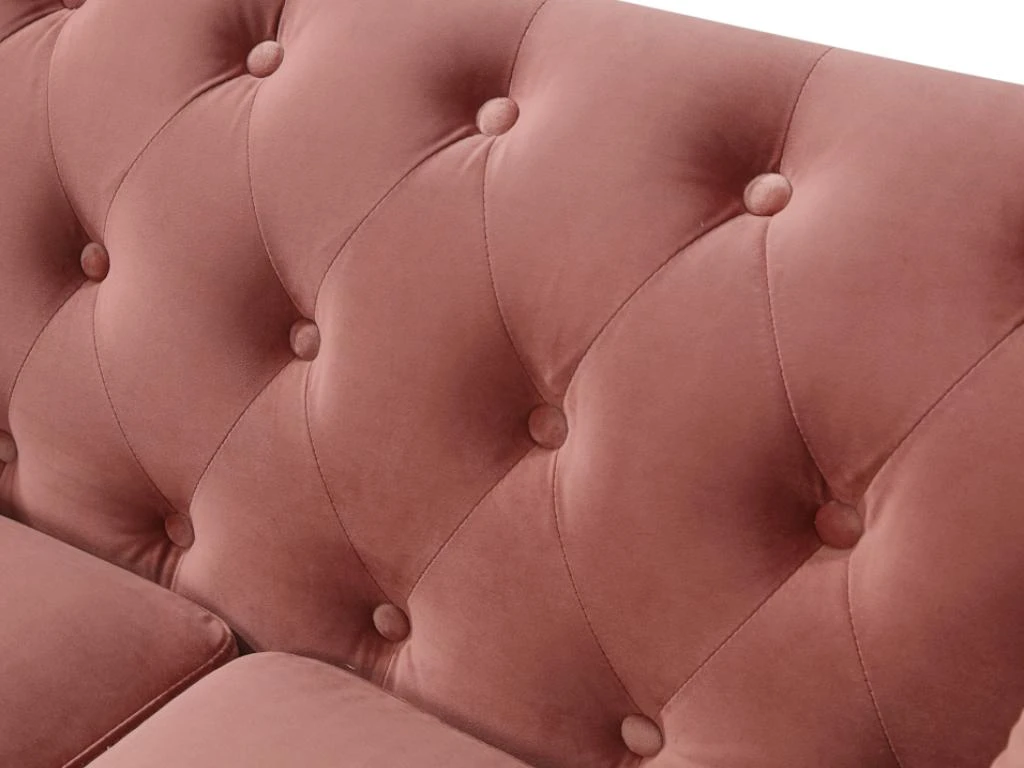 Canapé 2 Places En Velours TURNER - Vieux Rose 6 Canapé 2 Places En Velours TURNER - Vieux Rose – Image 6