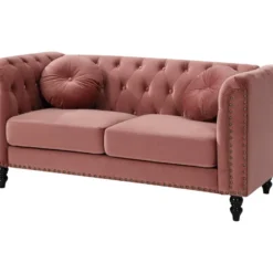 Canapé 2 Places En Velours TURNER - Vieux Rose 9 Canapé 2 Places En Velours TURNER - Vieux Rose -Promos Chesteris Boutique canape 393135