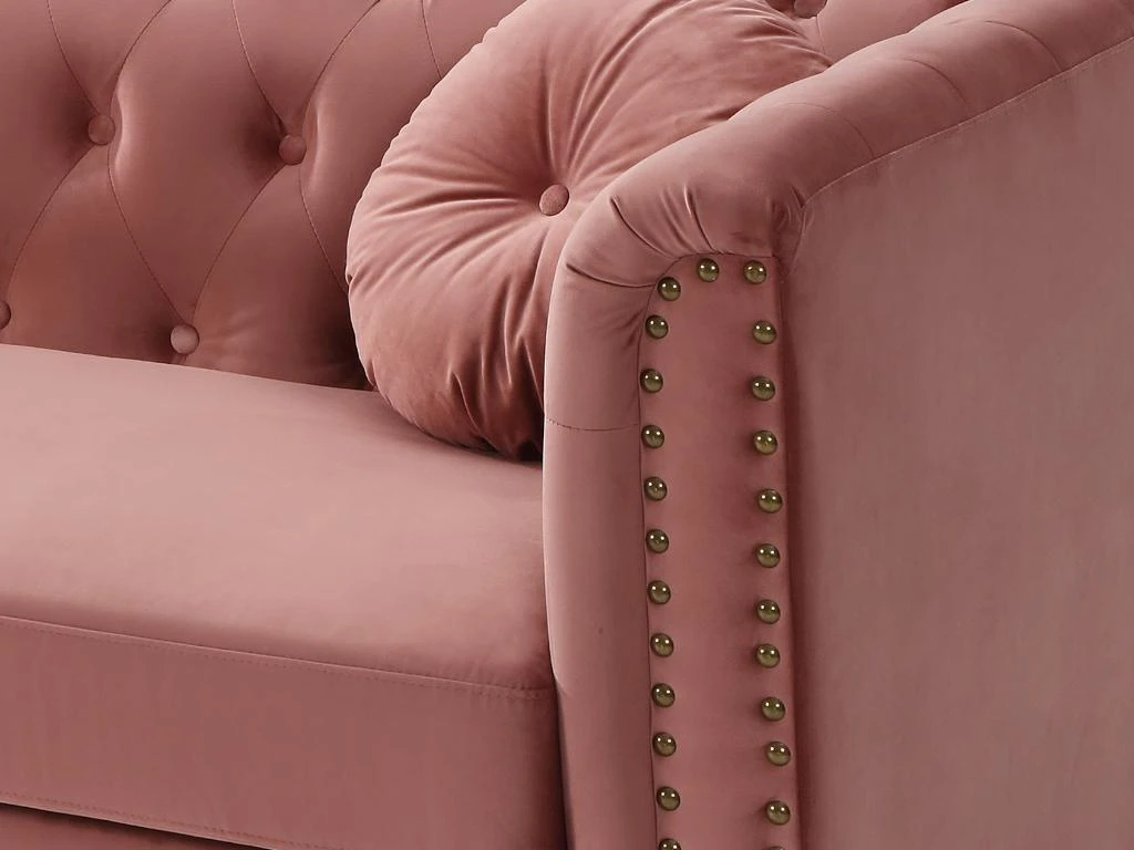Canapé 2 Places En Velours TURNER - Vieux Rose 5 Canapé 2 Places En Velours TURNER - Vieux Rose – Image 5