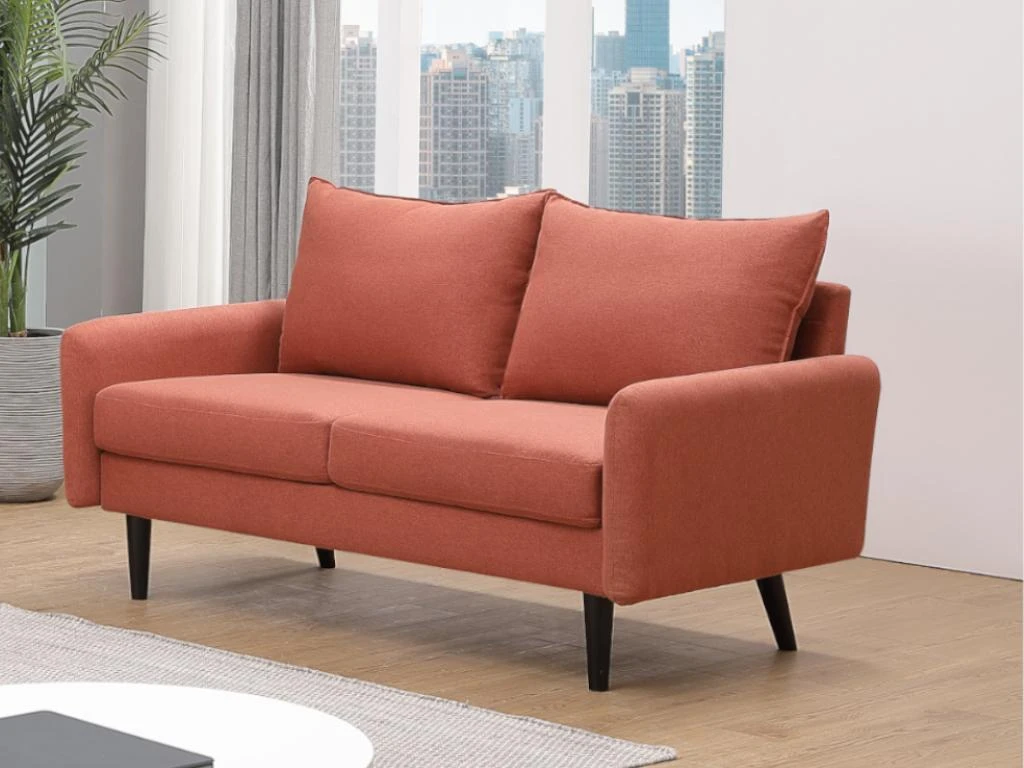 Canapé 2 Places En Tissu HALIA - Terracotta 3 Canapé 2 Places En Tissu HALIA - Terracotta – Image 3