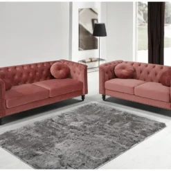 Canapé 2 Places En Velours TURNER - Vieux Rose