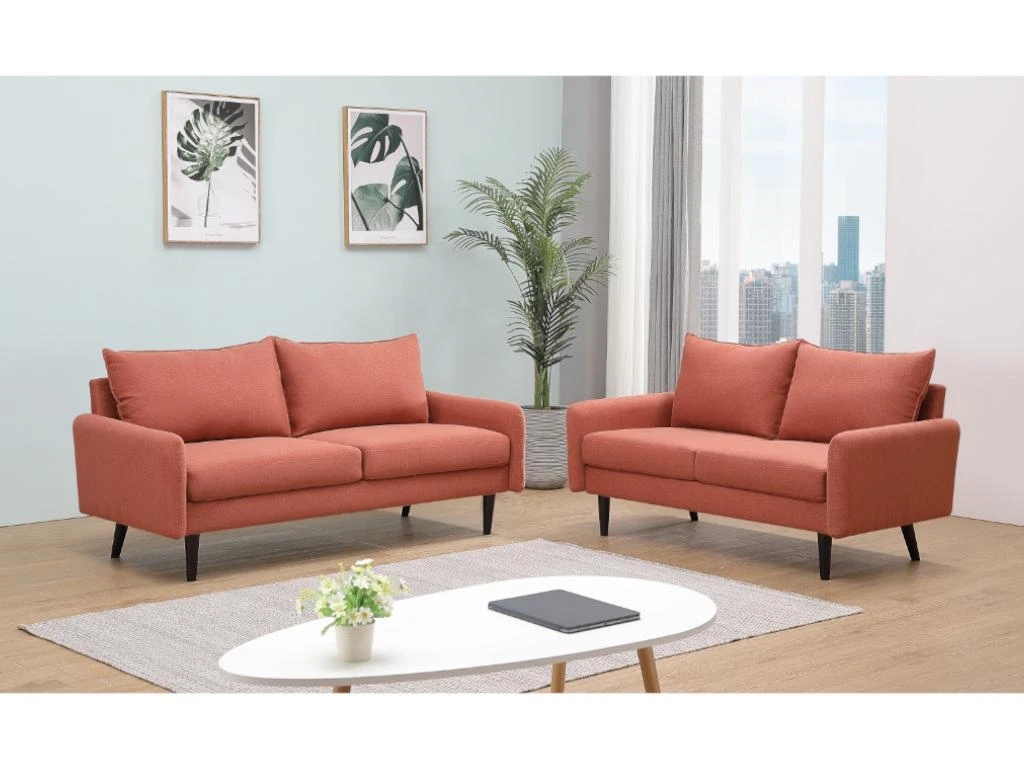 Canapé 2 Places En Tissu HALIA - Terracotta 1 Canapé 2 Places En Tissu HALIA - Terracotta