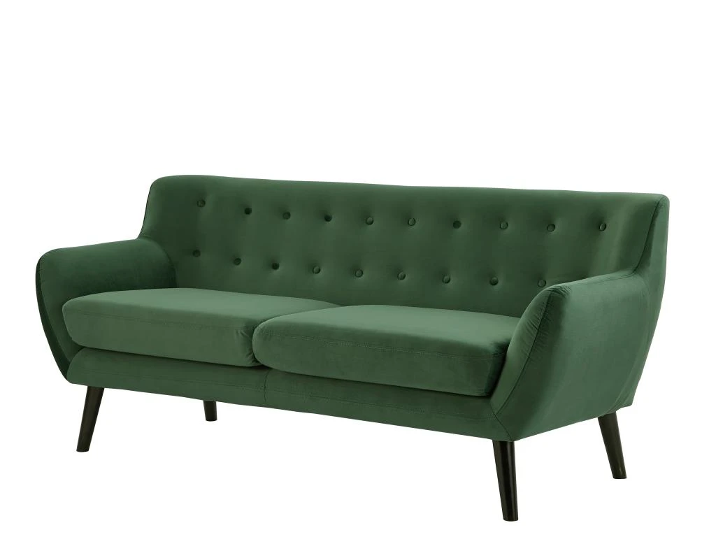 Canapé 3 Places En Velours Vert Sapin SERTI II 3 Canapé 3 Places En Velours Vert Sapin SERTI II – Image 3