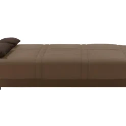 Canapé Convertible Clic-clac 100% Coton Avec Coffre De Rangement FARWEST II - Taupe Coussins Contrastés -Promos Chesteris Boutique canape 405083