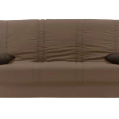Canapé Convertible Clic-clac 100% Coton Avec Coffre De Rangement FARWEST II - Taupe Coussins Contrastés -Promos Chesteris Boutique canape 405085