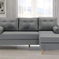 Canapé D'angle Réversible En Tissu FLEN - Gris Clair -Promos Chesteris Boutique canape 406523