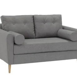 Canapé 2 Places En Tissu FLEN - Gris Clair