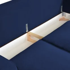 Canapé 3 Places Convertible En Velours SORENI - Bleu Nuit -Promos Chesteris Boutique canape 413433