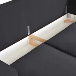 Canapé 3 Places Convertible En Velours SORENI - Gris Anthracite -Promos Chesteris Boutique canape 413439