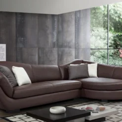 Canapé D'angle Cuir De Buffle 5 Places CAIPI - Marron - Angle Droit De Pascal Morabito