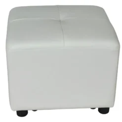Canapé D'angle Cuir De Buffle 5 Places Et Pouf CAIPI - Ivoire - Angle Gauche -Promos Chesteris Boutique canape 427055