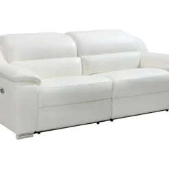 Canapé 3 Places Relax électrique En Cuir ARENA III - Ivoire -Promos Chesteris Boutique canape 433425