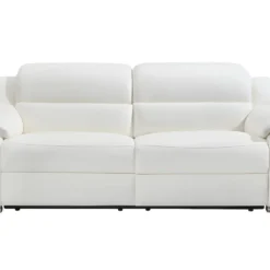 Canapé 3 Places Relax électrique En Cuir ARENA III - Ivoire -Promos Chesteris Boutique canape 433429