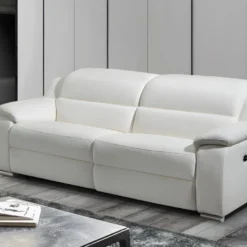 Canapé 3 Places Relax électrique En Cuir ARENA III - Ivoire