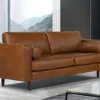 Canapé 2 Places 100% Cuir Supérieur VLADIMIR - Marron Vintage