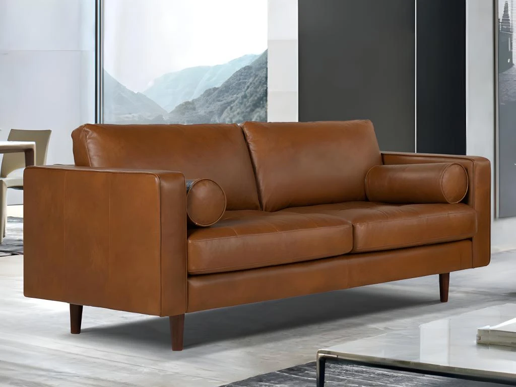 Canapé 2 Places 100% Cuir Supérieur VLADIMIR - Marron Vintage 1 Canapé 2 Places 100% Cuir Supérieur VLADIMIR - Marron Vintage