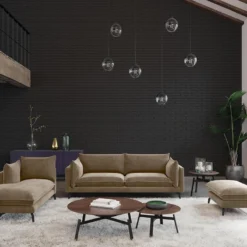 Canapé 3 Places En Velours KESTREL - Taupe De Pascal Morabito