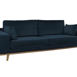 Canapé 3 Places Velours RIVIANO - Bleu Nuit -Promos Chesteris Boutique canape 439429