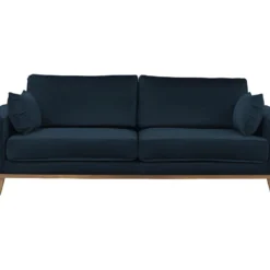 Canapé 3 Places Velours RIVIANO - Bleu Nuit -Promos Chesteris Boutique canape 439431