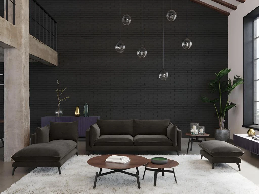 Canapé 3 Places KESTREL En Velours - Anthracite De Pascal Morabito 1 Canapé 3 Places KESTREL En Velours - Anthracite De Pascal Morabito