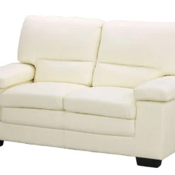 Canapé 2 Places En Cuir De Buffle Ivoire MIMAS II