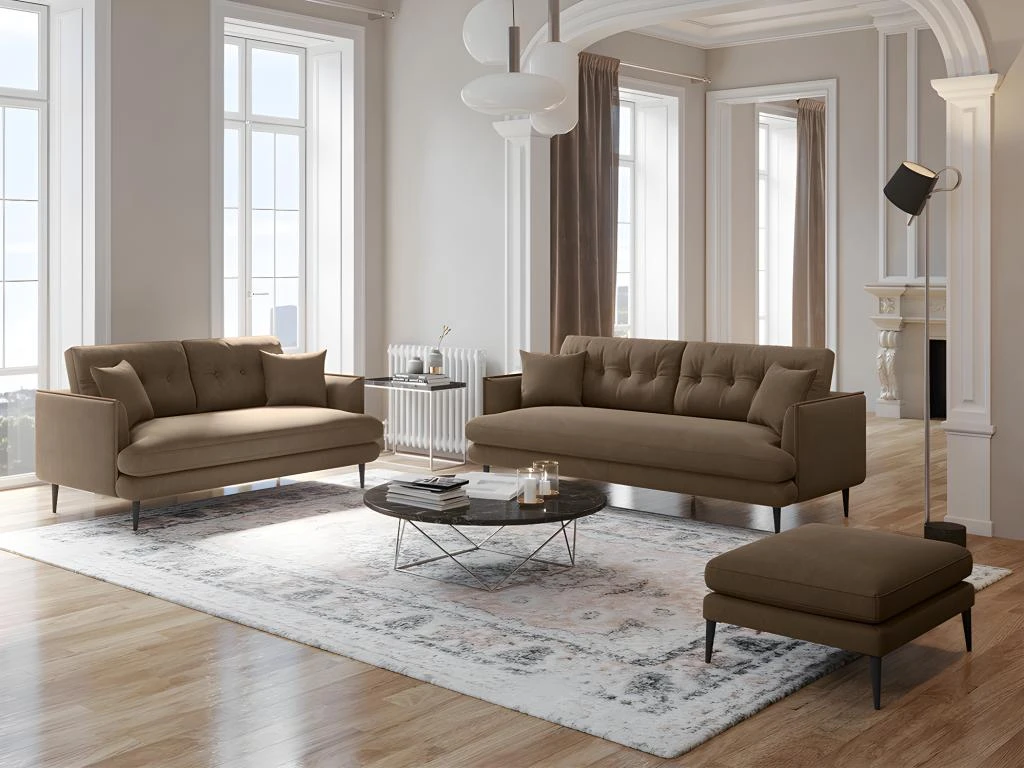 Canapé 3 Places GANESH En Microfibre Aspect Cuir Vieilli 1 Canapé 3 Places GANESH En Microfibre Aspect Cuir Vieilli