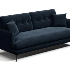 Canapé 3 Places En Velours GANESH - Bleu Nuit 7 Canapé 3 Places En Velours GANESH - Bleu Nuit -Promos Chesteris Boutique canape 443305