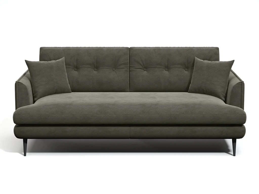 Canapé 3 Places En Velours GANESH - Anthracite 3 Canapé 3 Places En Velours GANESH - Anthracite – Image 3